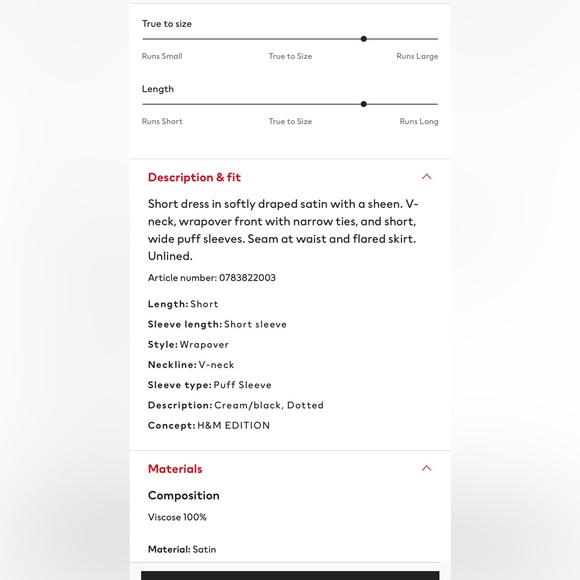 H&M satin-like polka dot wrap dress - Picture 6 of 6